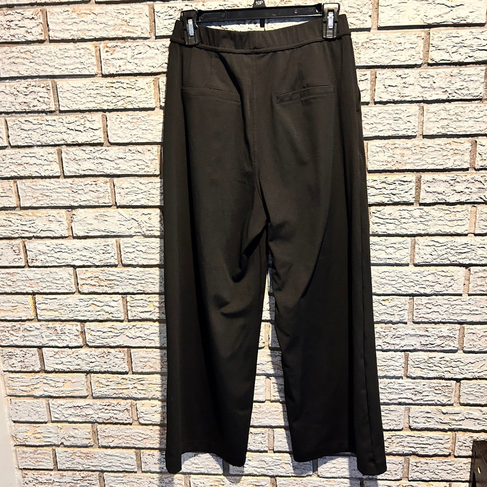 Halara Petite Black Pleated Wide Leg Trousers High Waisted‎ Size Medium Petite